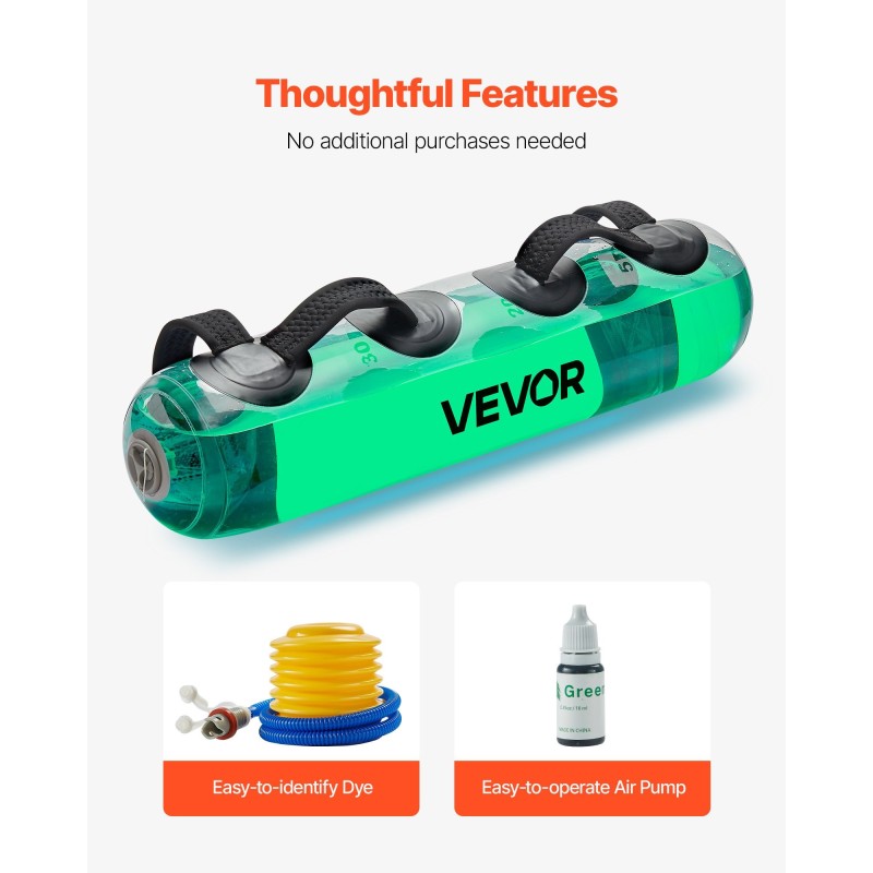 Vesitäytteinen harjoittelupussi PVC 1,0 mm maksimikantavuus 22,7 kg