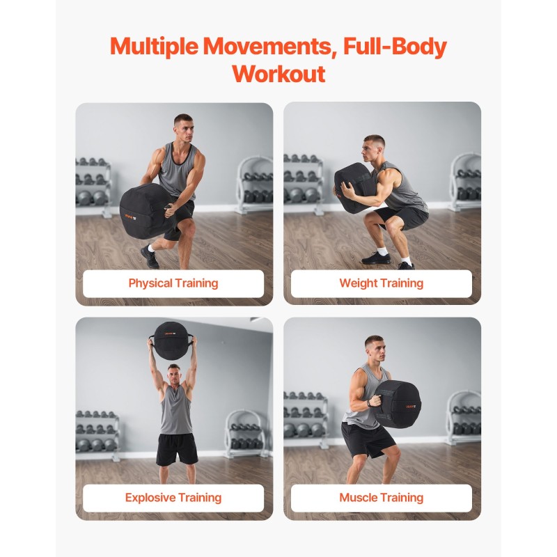 Treeni-hiekkasäkki 45 kg nylon Cordura 1050D PU-pinnoite koko kehon harjoitteluun