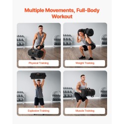 Harjoittelusäkki hiekkatäytteelle nylon Cordura 1050D ja polyesteri 1000D 11–34 kg musta