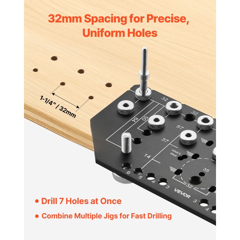 Porausjigi alumiiniseos 223x100x5 mm 2 poranterää hyllyjen ja saranoiden asennukseen