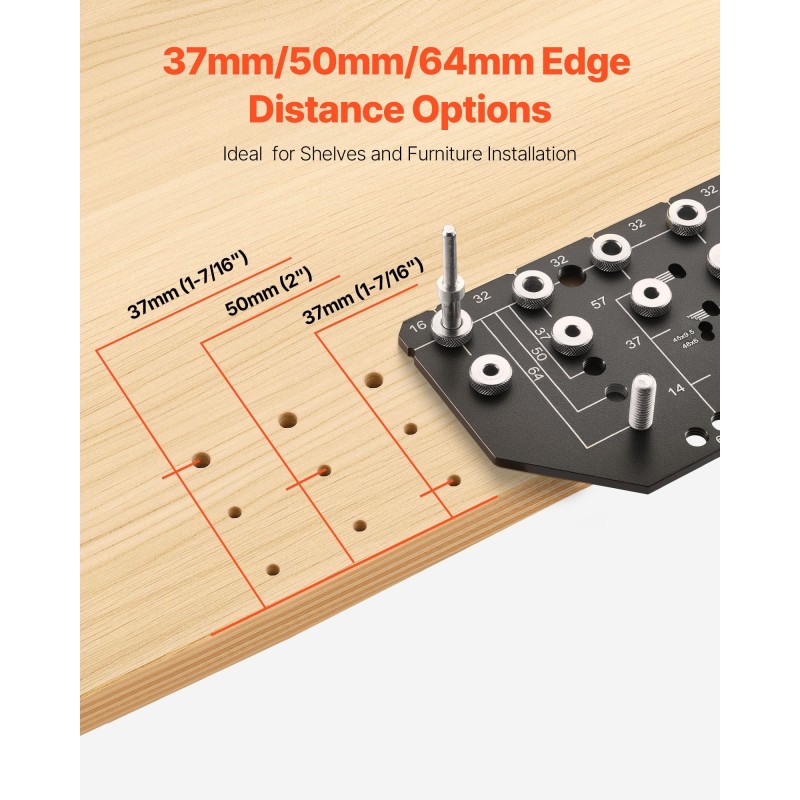 Porausjigi alumiiniseos 223x100x5 mm 2 poranterää hyllyjen ja saranoiden asennukseen