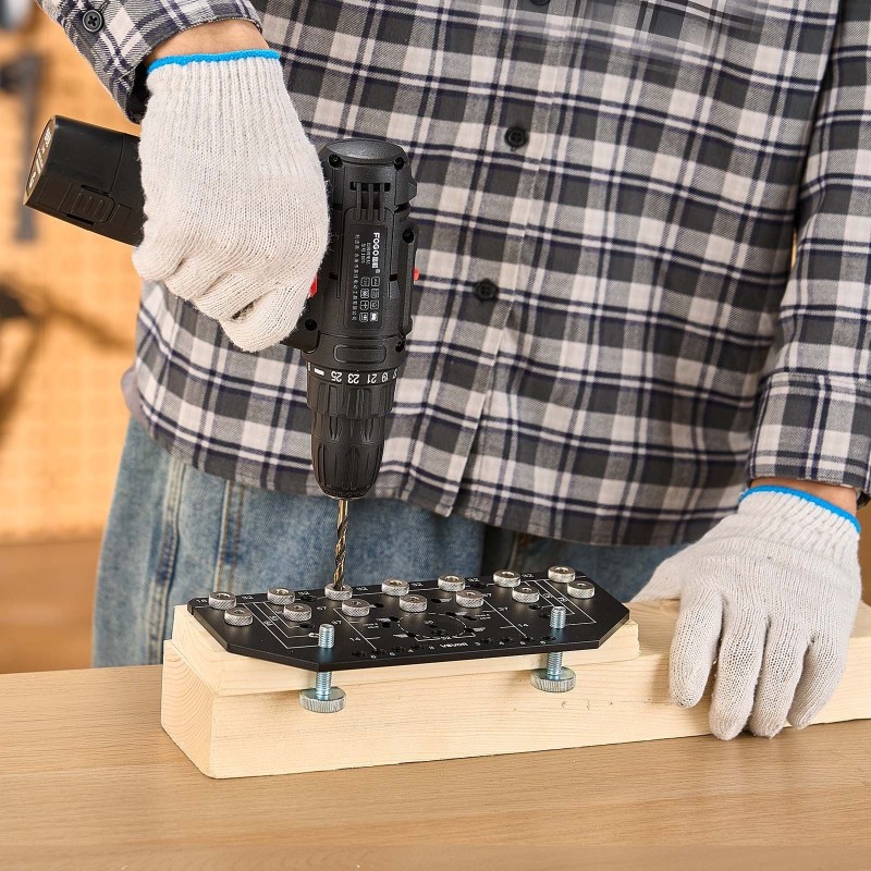 Porausjigi alumiiniseos 223x100x5 mm 2 poranterää hyllyjen ja saranoiden asennukseen