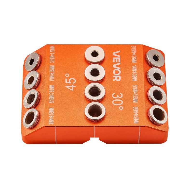 Monikulmainen poraohjain alumiinirunko 30° 45° ja 90° kulmilla kaksitoista poraholkia