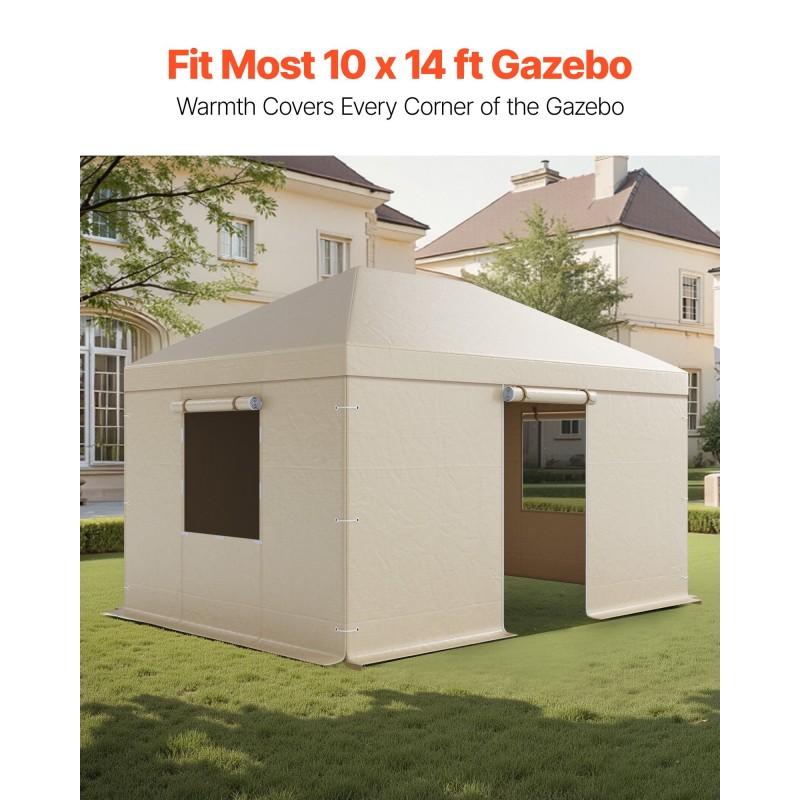 Talvikatospeite 180G PE-pressu 3,08×4,39 m kovakattoiselle paviljongille