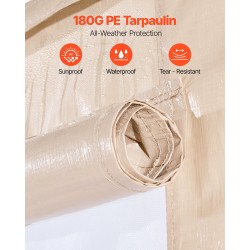 Paviljongin talvipeite 180G PE 3,05×3,05 m sivuseinillä ja ikkunoilla beige