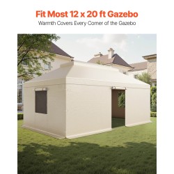 Talvisuojapeite paviljongille 180G PE-pressu 3,66 x 6,10 m kaksikerroksinen beige