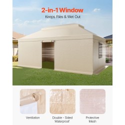 Talvisuojapeite paviljongille 180G PE-pressu 3,66 x 6,10 m kaksikerroksinen beige