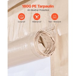 Paviljongin talvikate kaksikerroksiselle 180G PE-materiaali vedenpitävä 3,05×3,65 m beige