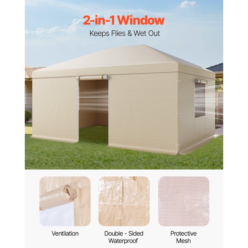 Talvisuojapeite 180G PE-pressu sopii 3.68×4.90 m kovakattoiselle paviljongille