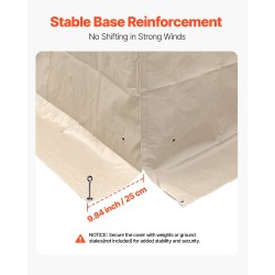 Talvisuojapeite kovakattoiselle kaksitasoiselle paviljongille 180G PE-pressu 3,66 x 4,87 m