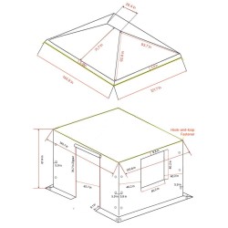 Talvipaviljongin suojapeite 180 g PE-pressu 3,07 x 3,67 m beige