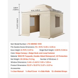 Paviljongin talvisuoja 180G PE 3,05×3,05 m kaksikerroksinen ikkunallinen