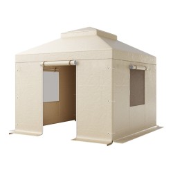 Paviljongin talvisuoja 180G PE 3,05×3,05 m kaksikerroksinen ikkunallinen