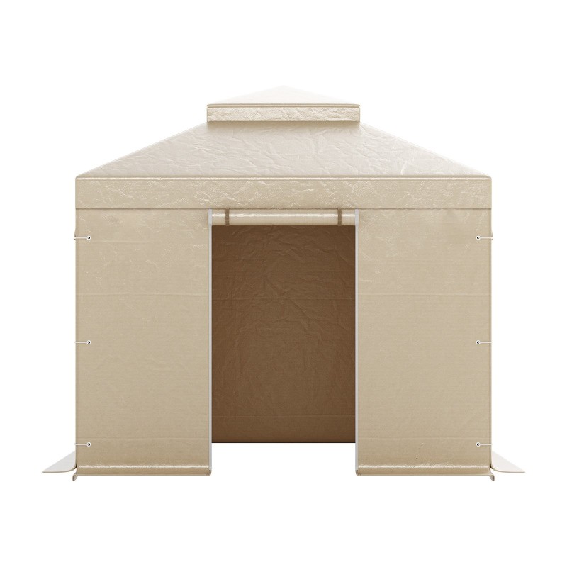 Paviljongin talvisuoja 180G PE 3,05×3,05 m kaksikerroksinen ikkunallinen