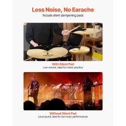 3-osainen symbaalipaketti ruostumattomasta teräksestä 14/16/20 tuumaa harjoitteluun ja esiintymisiin