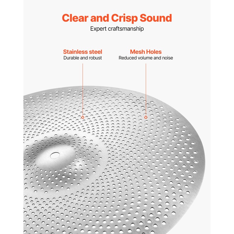 4-osainen symbaalipaketti harjoitteluun 14-20 tuumaa ruostumaton teräs