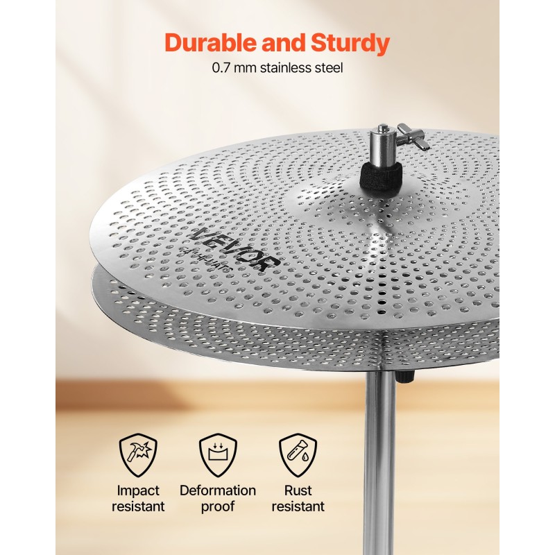 4-osainen symbaalipaketti harjoitteluun 14-20 tuumaa ruostumaton teräs