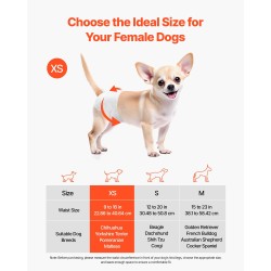 Kertakäyttöiset narttukoirien vaipat XS vyötärönympärys 22–41 cm 96 kpl