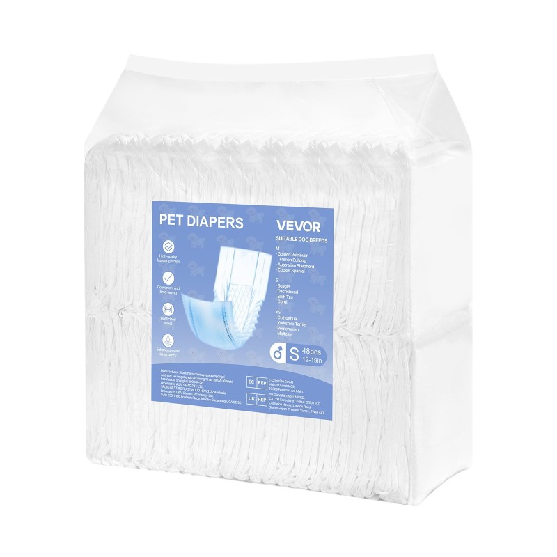 Kertakäyttöiset uroskoiran vaipat koko S vyötärö 30–48 cm 96 kpl