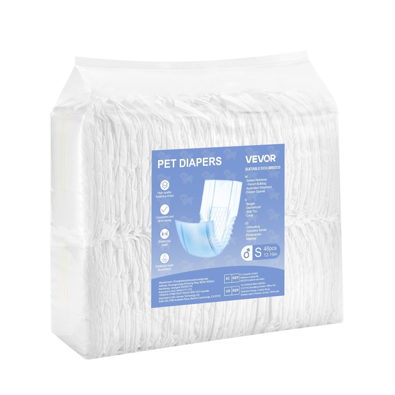 Kertakäyttöiset uroskoiran vaipat koko S vyötärö 30–48 cm 96 kpl