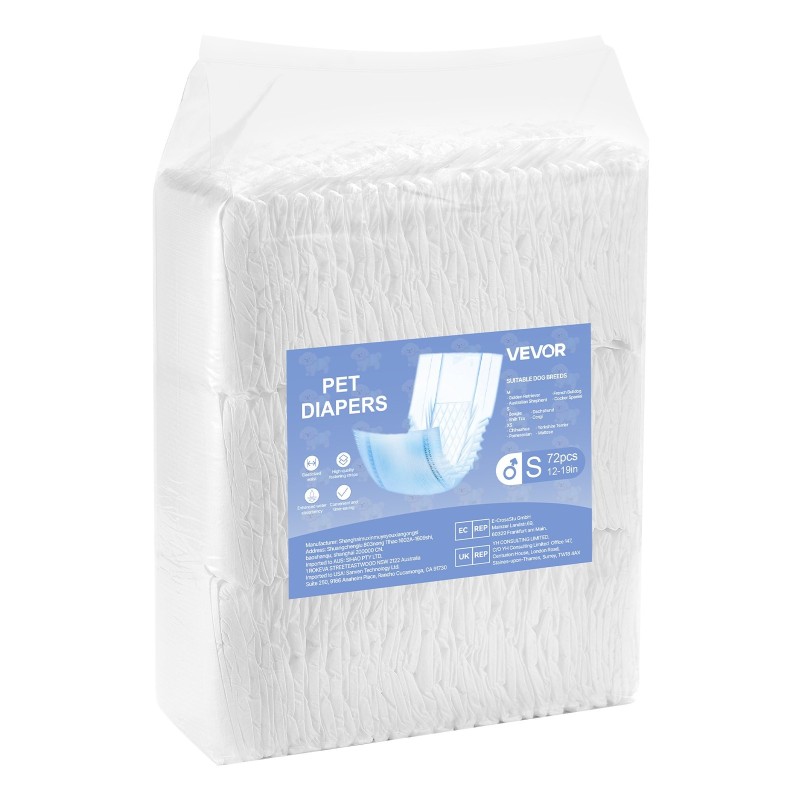 Kertakäyttöiset uroskoiran vaipat vyötärö 30–48 cm 144 kpl hengittävä imukykyinen