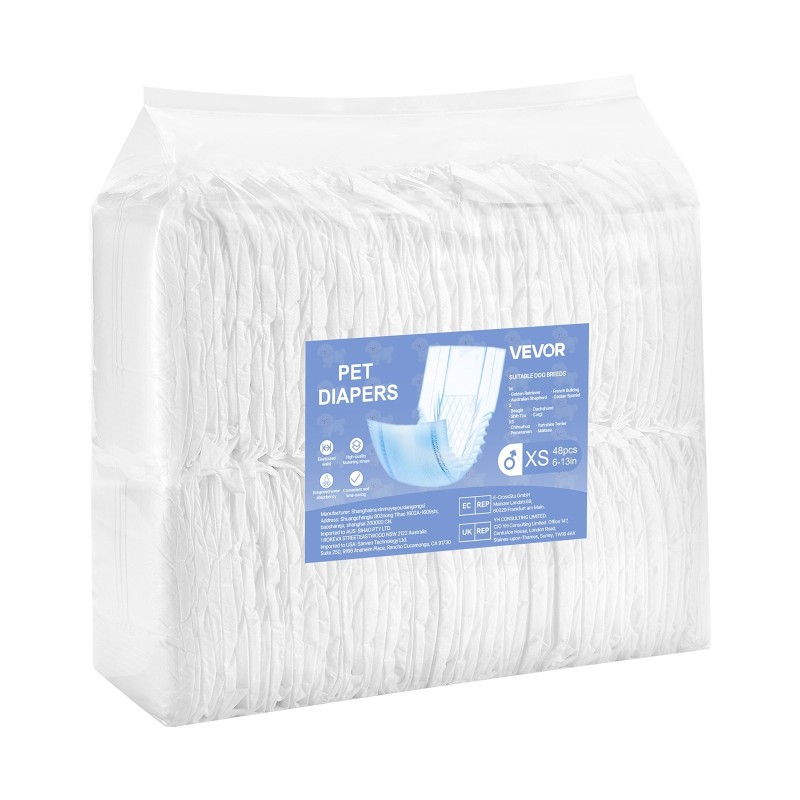 Kertakäyttöiset urospuolisten koirien vaipat pieni koko yhdeksänkymmentäkuusi kappaletta erittäin imukykyinen ydin vuotosuoja