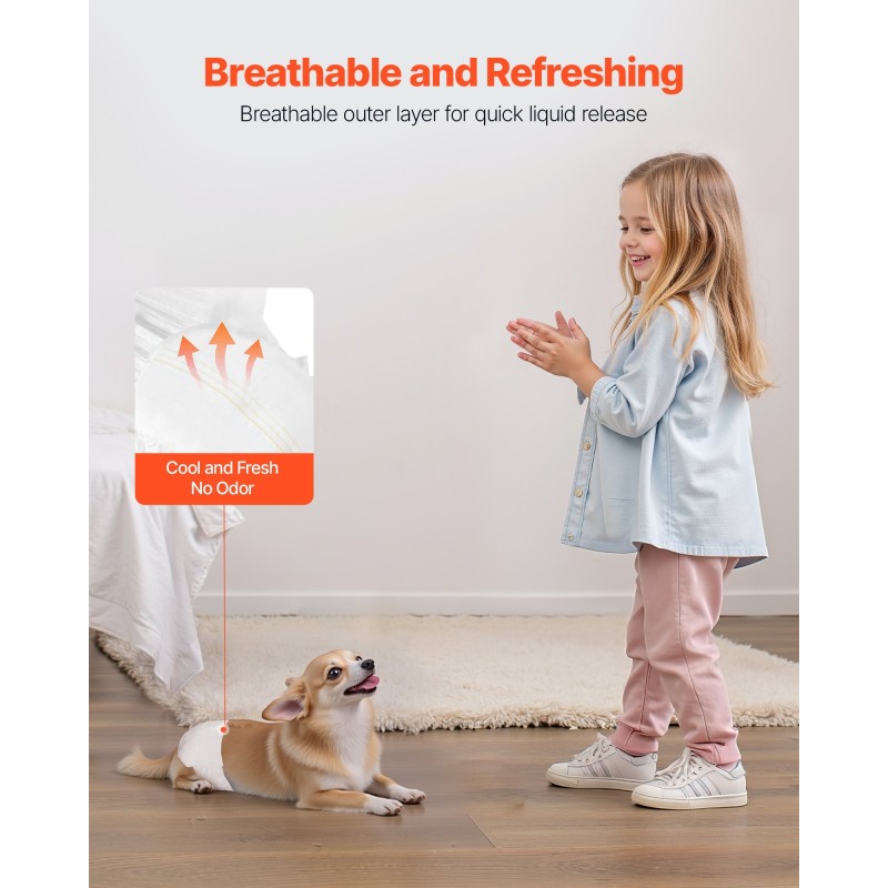 Kertakäyttöiset vaipat narttukoirille XS 144 kpl superimukykyinen vuotosuoja