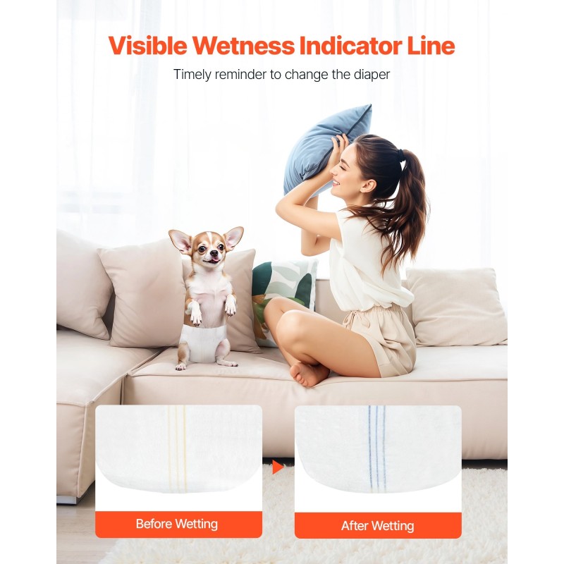 Kertakäyttöiset vaipat narttukoirille XS 144 kpl superimukykyinen vuotosuoja