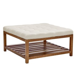 Rahipöytä suuri neliö pellavaverhoilu 87 5 cm avoin puuhylly 181 kg