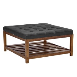 Monikäyttöinen neliönmuotoinen rahipöytä pellavaverhoilu tummanharmaa 875 875 445 mm