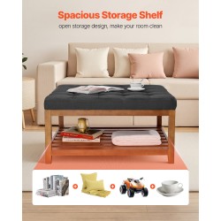 Monikäyttöinen neliönmuotoinen rahipöytä pellavaverhoilu tummanharmaa 875×875×445 mm