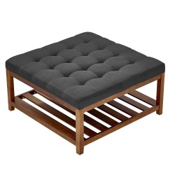 Monikäyttöinen neliönmuotoinen rahipöytä pellavaverhoilu tummanharmaa 875×875×445 mm