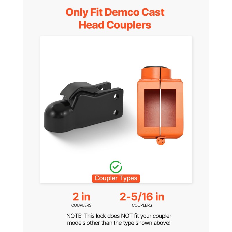 Vetokoukun lukko hiiliteräs 5 mm 50,6 ja 58,6 mm kytkimille perävaunuille