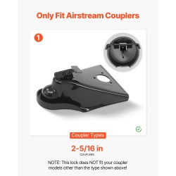 Perävaunun vetokidan lukko hiiliteräs 58,6 mm laipallinen 6 mm seinämä 3 avainta