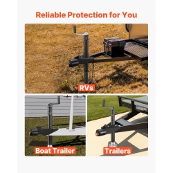 Perävaunun vetokidan lukko hiiliteräs 58,6 mm laipallinen 6 mm seinämä 3 avainta