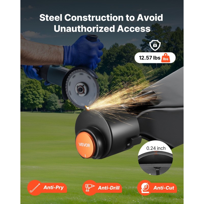 Perävaunun kuulalukko 6 mm paksu hiiliteräsrunko sopii 50,6 ja 58,6 mm kytkimille