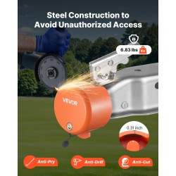 Perävaunun kuulan lukko hiiliteräsrunko 8 mm seinämänpaksuus sopii 47,5 50,6 58,6 mm