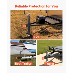 Perävaunun kuulan lukko hiiliteräsrunko 8 mm seinämänpaksuus sopii 47,5 50,6 58,6 mm