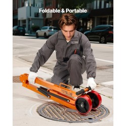 Magneettinen kaivonkannen nostovaunu teräsrunko taittuva N42-neodyymimagneetti 600 kg vetovoima