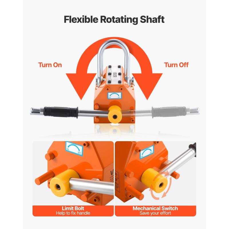 Magneettinen kaivonkannen nostovaunu teräsrunko taittuva N42-neodyymimagneetti 600 kg vetovoima