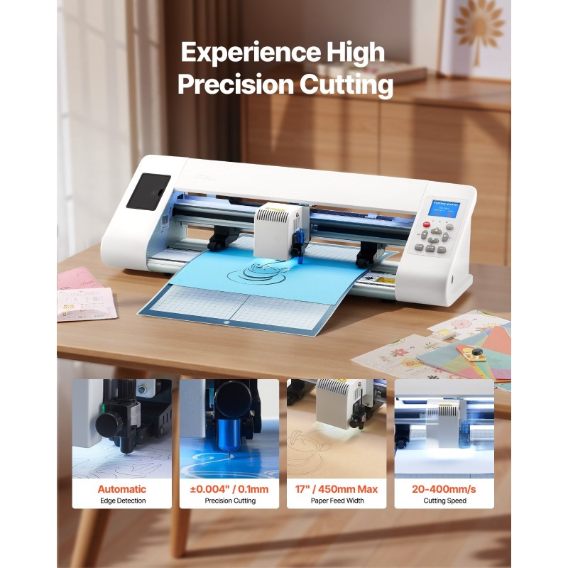 Askarteluleikkuri alumiiniseos TT-450 330 mm leikkuuleveys valkoinen automaattinen reunantunnistus vinyylille