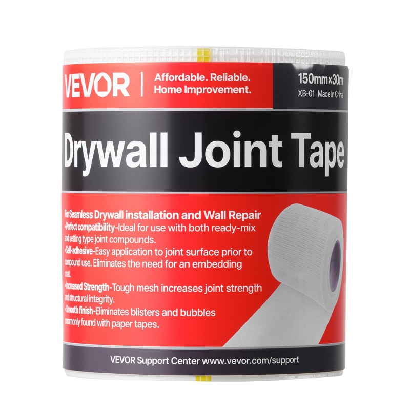 Itsekiinnittyvä lasikuitukipsilevyverkko 150 mm 30 m 12 rullaa seinien ja kattojen korjaukseen