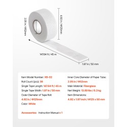Itsekiinnittyvä lasikuitukipsilevyverkko 12 rullaa 150 mm 30 m valkoinen
