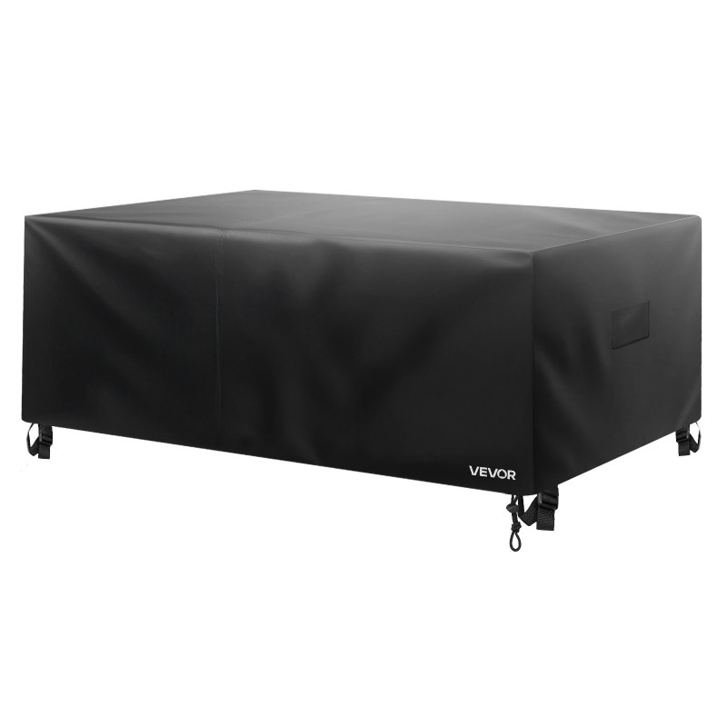 Ulkokalustesuoja ruokapöydille ja tuoleille 420D Oxford-kangas 330x214x71 cm musta