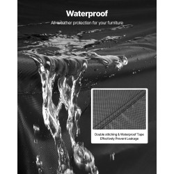 Puutarhakalusteiden suojapeite 420D Oxford-kangas 320x320x81 cm musta