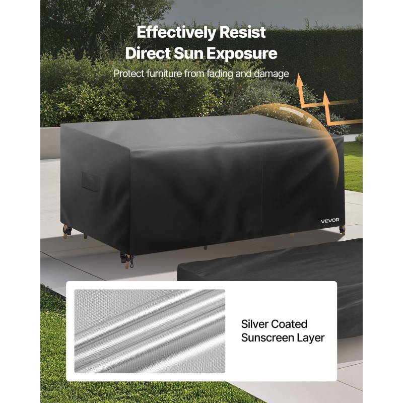 Suojapeitesarja ulkokalusteille 4-osainen 420D Oxford-kangas vesitiivis musta