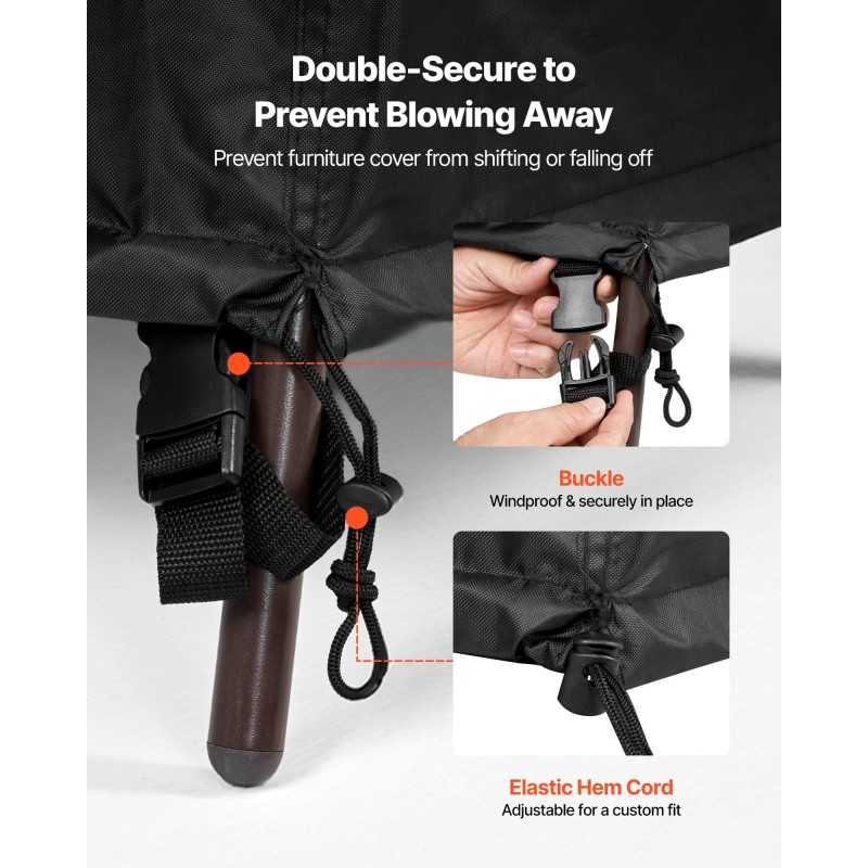 Suojapeitesarja ulkokalusteille 4-osainen 420D Oxford-kangas vesitiivis musta