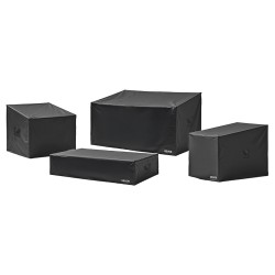 Suojapeitesarja ulkokalusteille 4-osainen 420D Oxford-kangas vesitiivis musta