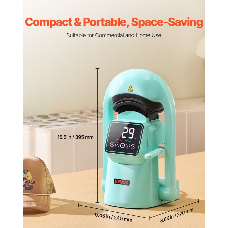 Automaattinen hattujen lämpöpuristin kaksitasoinen 152 x 90 mm kosketusnäytöllä