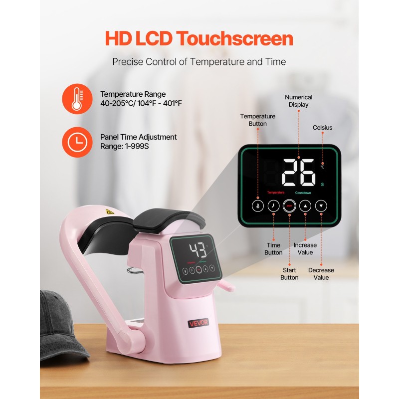 Automaattinen hatun lämpöpuristin kaksi vaihdettavaa alustaa 152 x 90 mm muovi